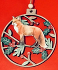 Rustic Wooden Woodland Fox Animal Door Wall Christmas Tree Hanging Decoration
