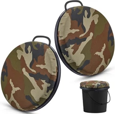 2 Pcs 5 Gallon Bucket Seats 360 Degree Swivel Bucket Seat Thick Green Camouflage