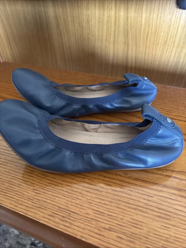 Bass Leather Navy Blue Slippers Size 8 Wide - Image 2 of 4