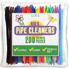 LOVA Pipe Cleaners for Crafts, 200 Count Multicolor 12 Inch Chenille Stems,