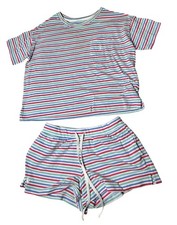 Polo Ralph Lauren Women Striped 2pc Pajama Lounge Set Top Size S Pants Sz XS