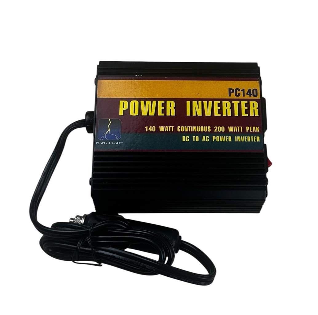 Power-To-Go PC140 Power Inverter | 12V DC to 115V AC | 200W Peak | Car Adapter