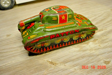 Vintage YONEZAWA Japanese Tin Litho Patton Tank 3"x2.5"