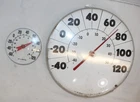 Vintage 12" Jumbo Dial TCA Tru Temp Round Thermometer + bonus Acurite 5"