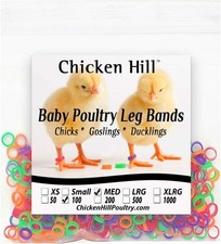 Baby Poultry Leg Bands 1/4" Medium Chick 100 