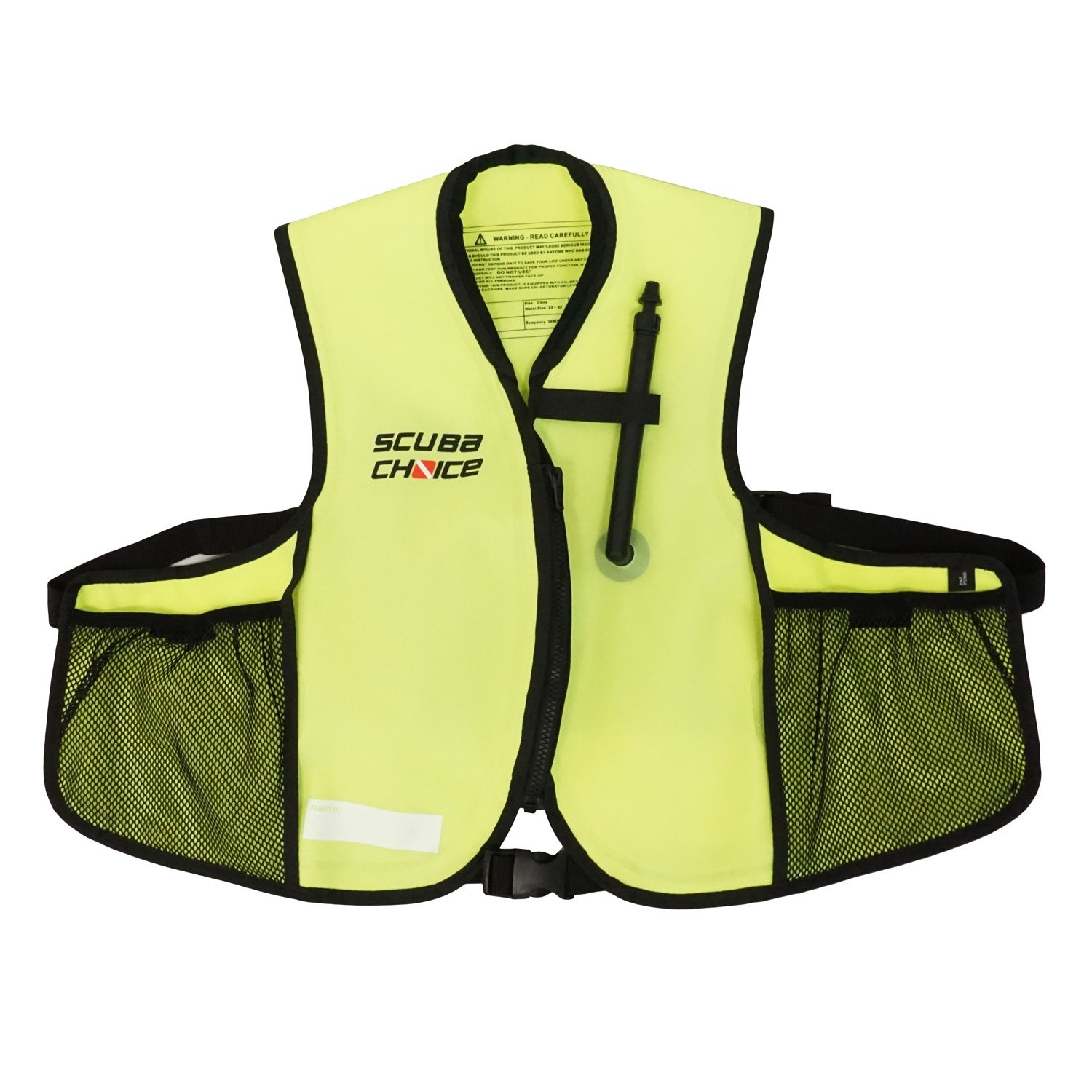 Scuba Choice Youth Kids Snorkel Vest Neon Yellow Inflatable 