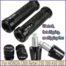 Motorcycle Handlebar Grip Bar End Cap Tire Valve For HONDA CMX Rebel 250 450 300