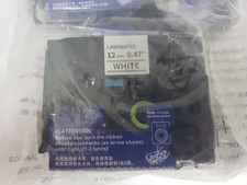 6 Pack Brother P Touch White Laminated Label Tape 12mm x .47" for Brother Maker