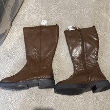 Simply Be Brown Super Curvy Wide Calf Boots Uk Size 7