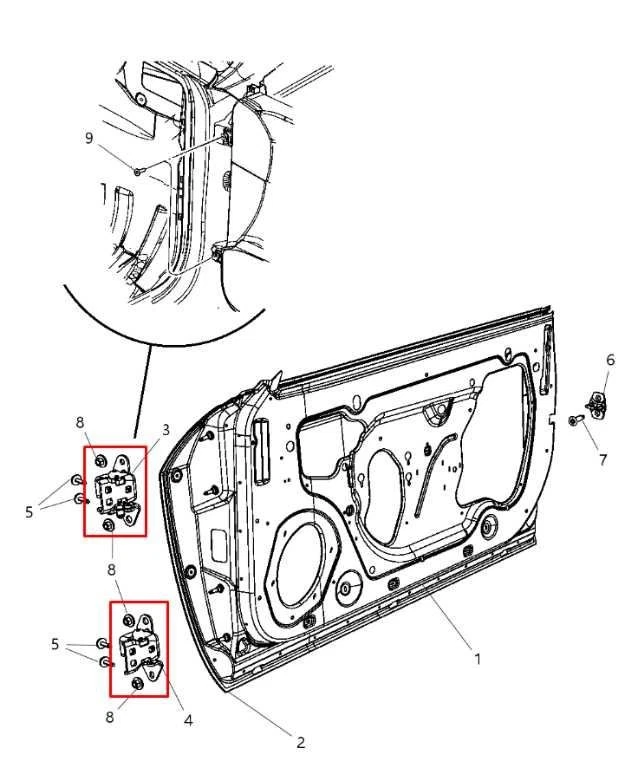 2012-23 Dodge Challenger SXT Front RH Door Hinge Upper and Lower Pair 68024106AE - Image 2 of 4