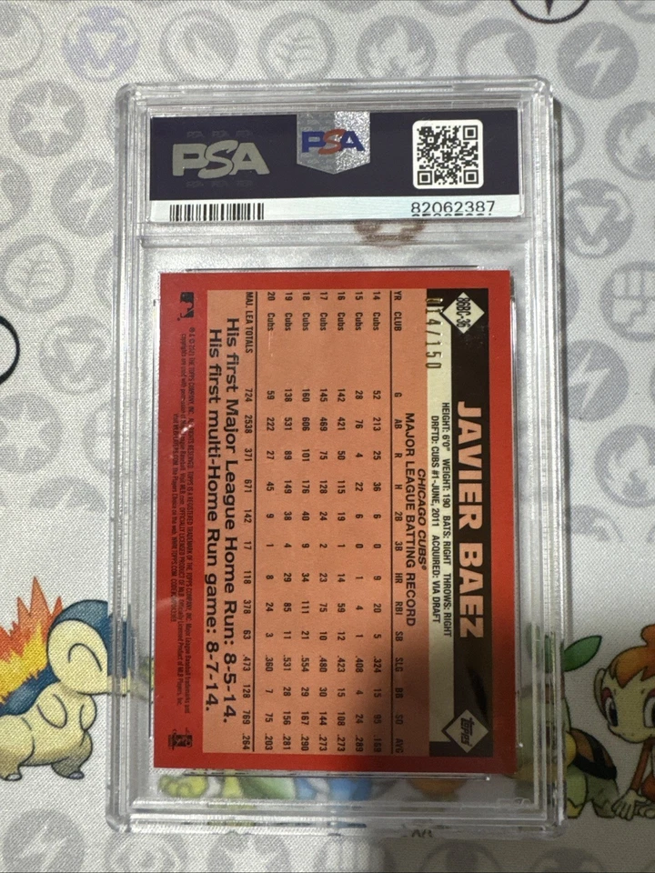 2021 Topps Silver Pack 1986 Topps Chrome Baseball Javier Báez #86BC-36 Blue /150 - Image 2 of 2