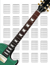 Guitar Chord Diagrams Notebook: 100 Blank Guitar Chord Writing Paper with Chord
