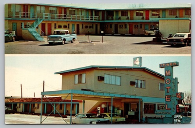 #ad Abilene Texas Tower Motel ft Old Pickup amp; Cars Chrome Postcard A $14.99