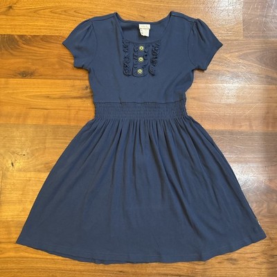 Matilda Jane Vault Winter Sky Navy Blue Ribbed Lap Dress Sz 12