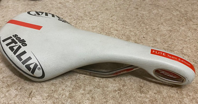 Selle Italia FLITE Team Edition weiß & rot VANOX Schienensattel guter Zustand
