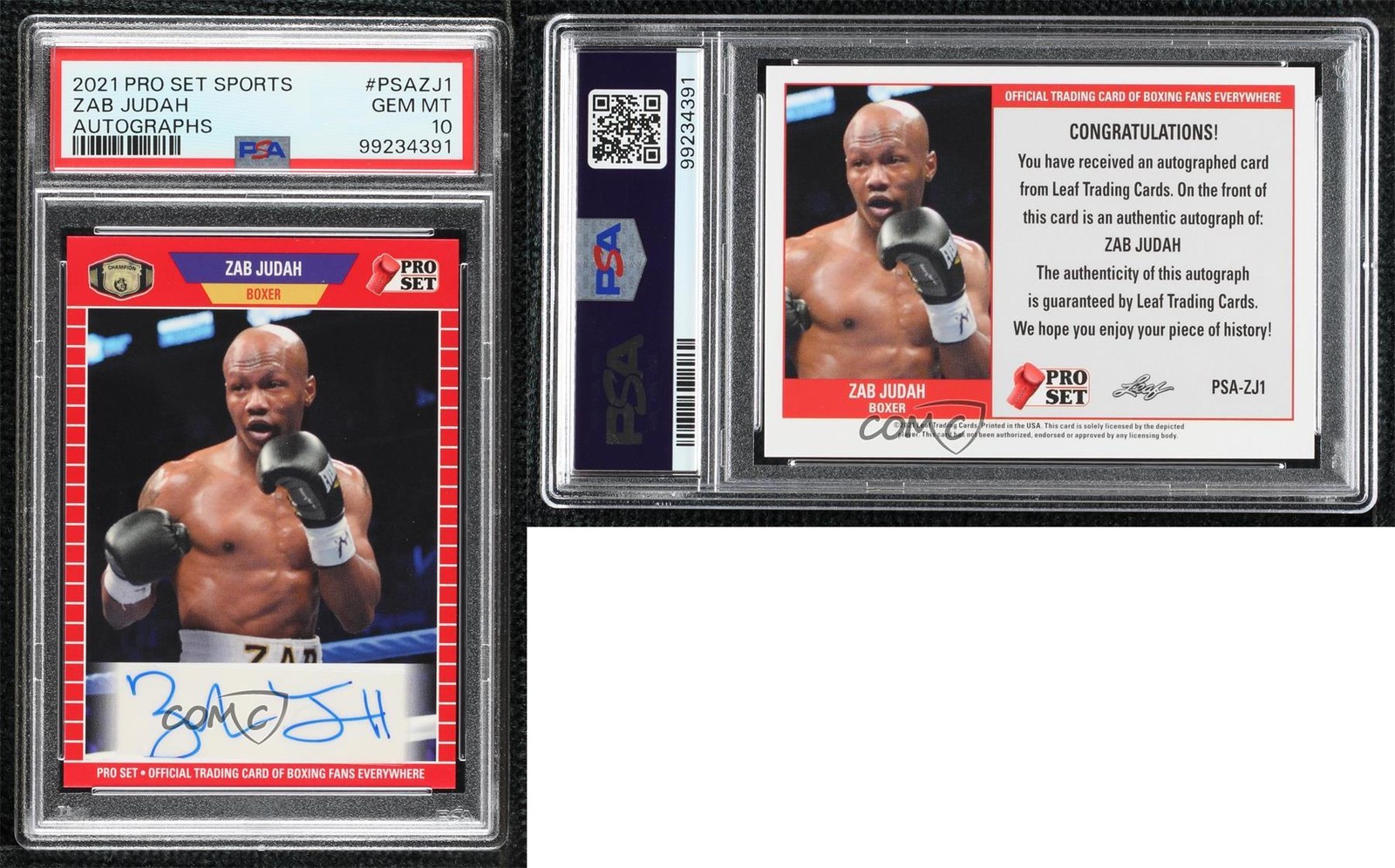 2021 Leaf Pro Set Sports Online Exclusive Base Zab Judah PSA 10 GEM MT Auto view 3