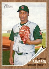 2011 Topps Heritage Minors Baseball Card #58 Keyviuis Sampson