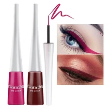 evpct 2Pcs Rose Dark Brown Red Liquid Eyeliner Colorful Set Waterproof Colore...