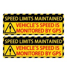 4 PCS GPS Speed Limit Stickers - Vehicle Monitoring Warning Signs, Safe Driving,