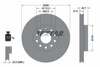 2X Textar 92120805 Bremsscheibe FüR Vw