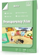 Transparency Film for Inkjet Printers 30 Sheets Paper Clear 