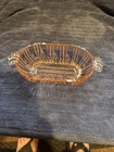 Anchor Hocking Old Cafe Pink Olive/ Nut/ Candy dish Oval Depression Glass Vtg