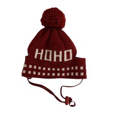 SMALL DOG M/L Winter Hat HoHo Christmas Santa Holiday Red White PomPom