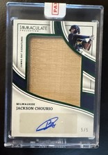 Jackson Chourio 2023 Panini Immaculate #JBS-JC Jumbo Bat Auto 5 /5 Bookend👀🔥