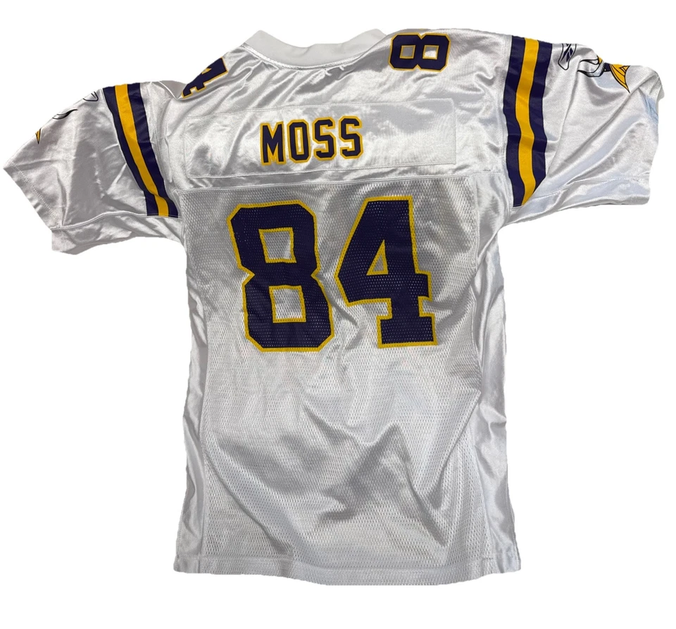 Camiseta masculina vintage Minnesota Vikings Randy Moss Reebok tamanho médio malha - Imagem 2 de 4