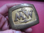 " post WW2 Polish NAVY BELT BUCKLE with Anchor - Marynarka Wojenna MW