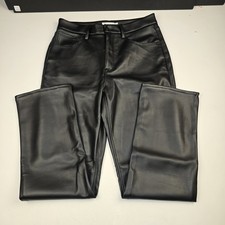 Good American Women's Black Faux Leather Pants GNS000 Size 12/31 EUC