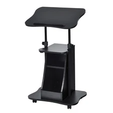 Sit-to-Stand Laptop Desk Mobile Cart Height Adjustable for Office Black