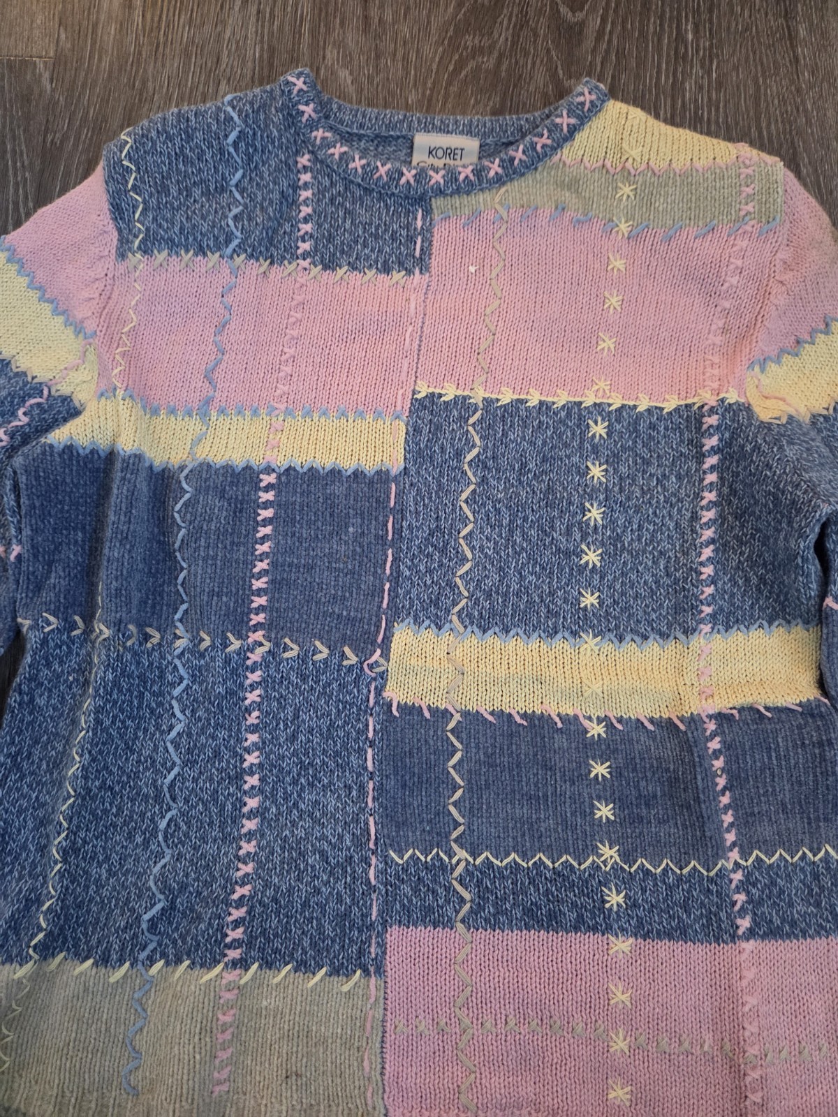 Vintage Koret Women’s Small  Patchwork Crochet Sw… - image 2