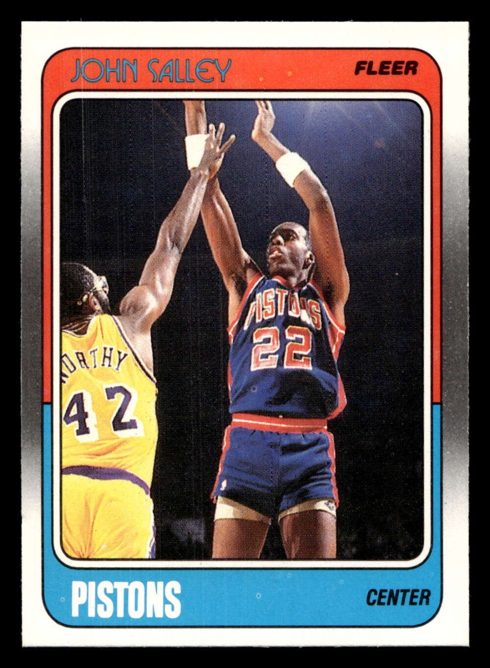 1988-89 Fleer #44 John Salley Near Mint+ RC Rookie Pistons Basketball