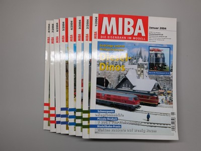 MIBA - Die Eisenbahn im Modell     Jahrgang 2004  8 Hefte Januar - August 