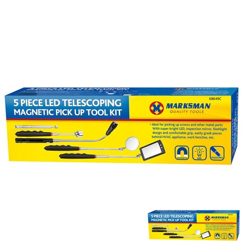 5Pc Led Telescopic Magnetic Pickup Tool Kit Telescoping Inspection Mirror Torch - Imagen 2 de 6