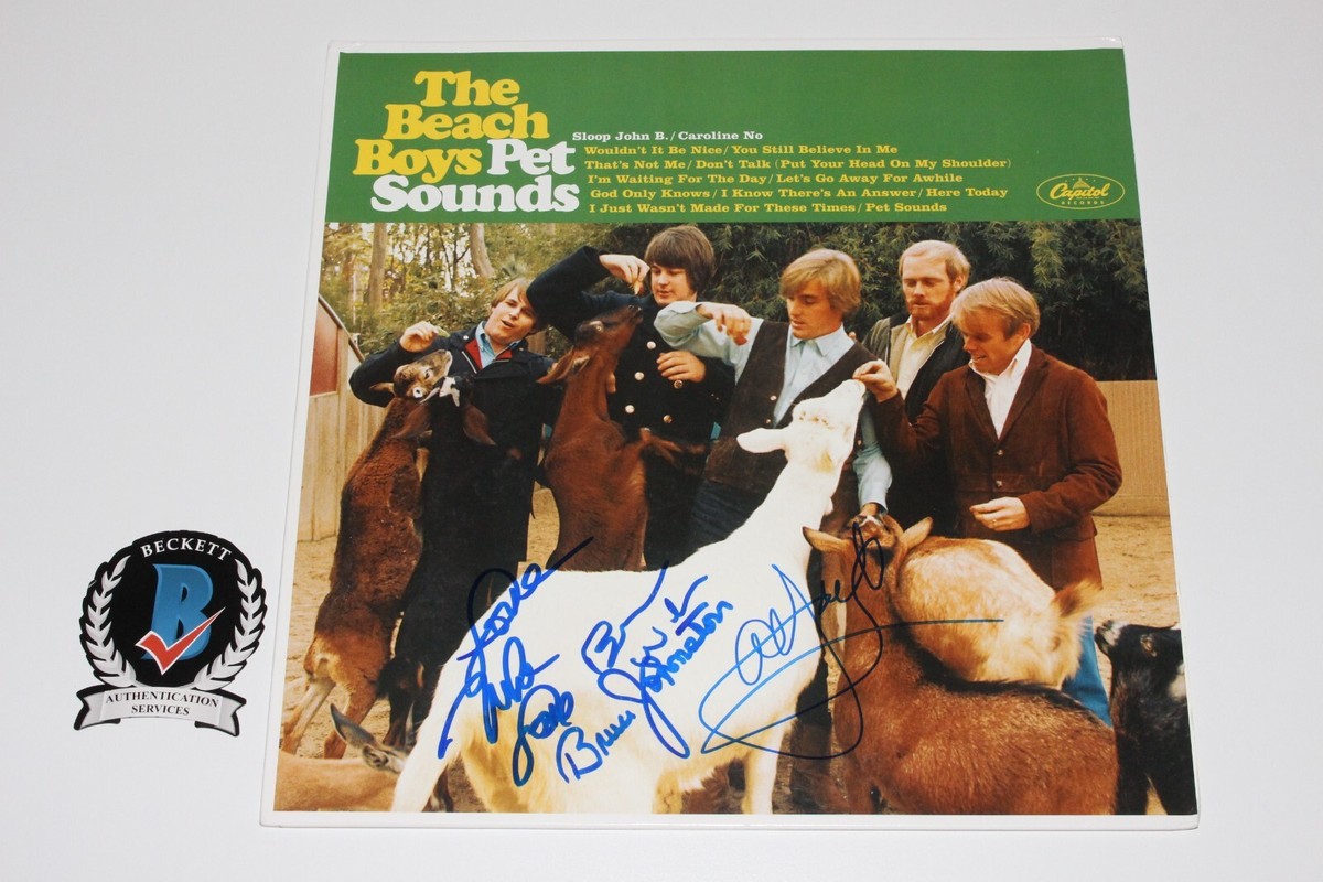THE BEACH BOYS BAND SIGNED 'PET SOUNDS' ALBUM VINYL BECKETT COA