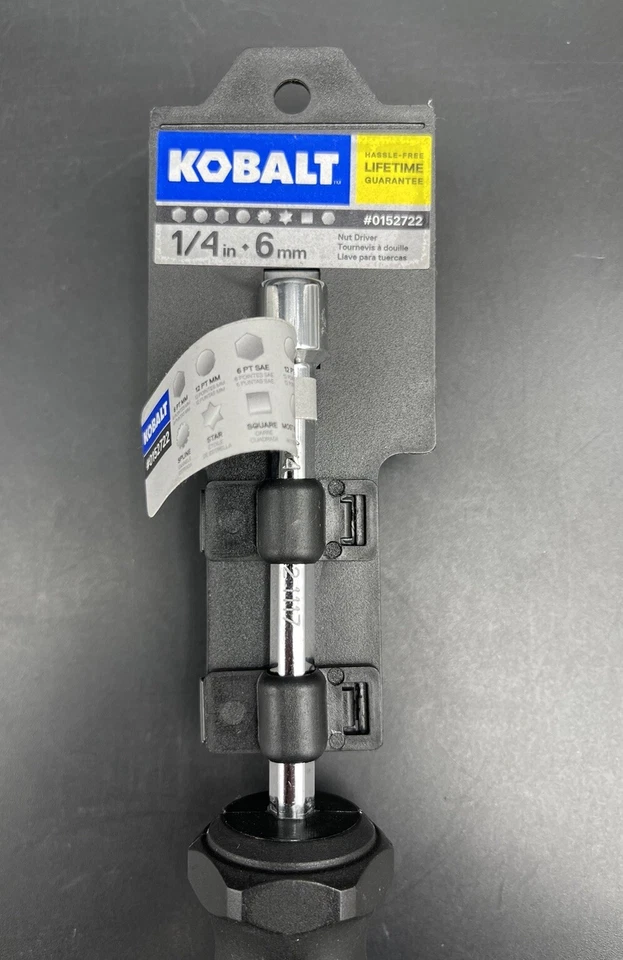 Kobalt 1/4 in 6mm Nut Driver with Rubber Grip 0152722 New Blue Black - Image 3 of 4