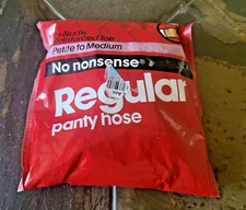 Size Petite to Medium Vintage No Nonsense Nude Reinforced Toe Panty Hose