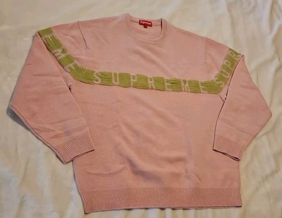 RARE Supreme Inside Out Logo Sweater Pink/Green Size L Spring 