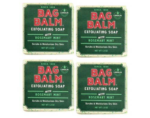 Bag Balm Exfoliating Soap with Rosemary Mint, 1.3 Ounce - Pack of 4 - 第 1/4 張圖片
