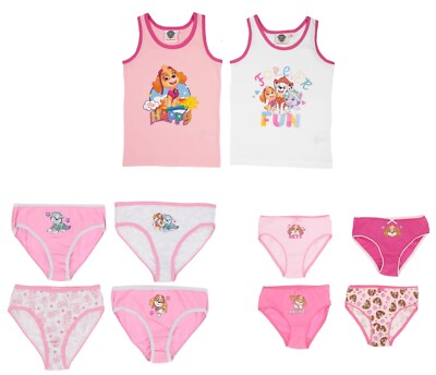 Paw Patrol Unterwäsche Mädchen 2x Unterhemd o. 4x Slip Schlüpfer Unterhose