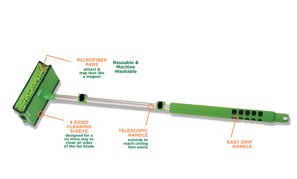Blade Maid Ceiling Fan Cleaner, Replacement Microfiber Extendable Maid