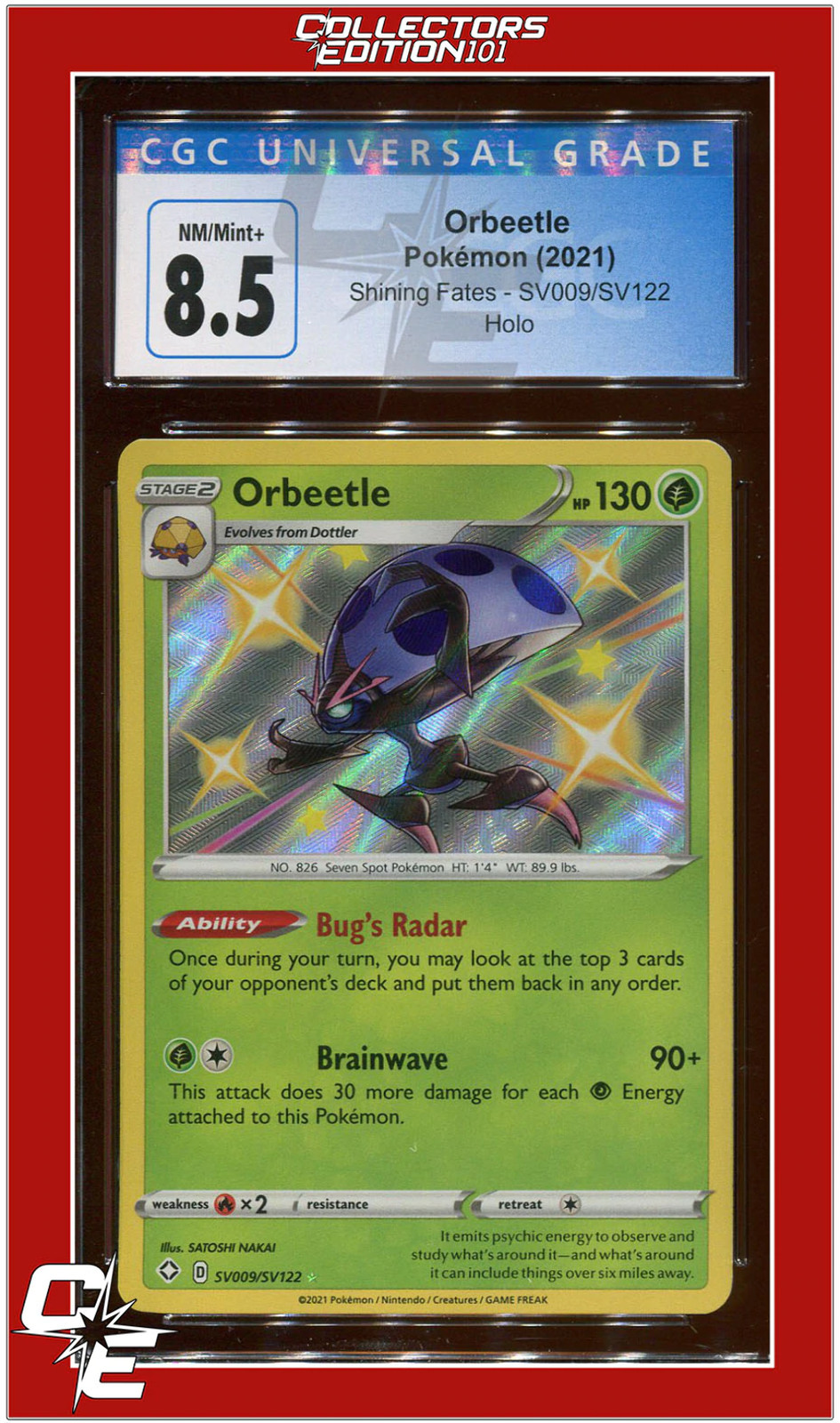 Shining Fates SV009 Orbeetle Holo CGC 8.5