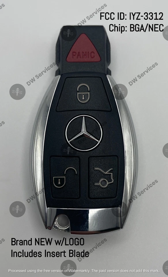 NEW! Mercedes 1997 - 2014 keyless entry remote key fob IYZ 3312 NEC / BGA / Moto - Image 2 of 4