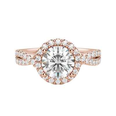 1 Carat Diamond engagement ring F VS2 lab created lab grown in 14K Rose Gold