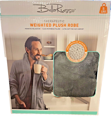 Bella Russo Therapeutic Weighted Plush Robe Ultra Soft For Cozy Comfort 5 LB NIB
