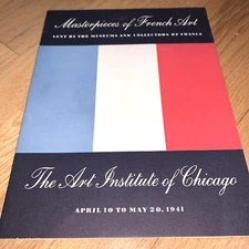 1941 THE ART INSTITUTE OF CHICAGO - Masterpieces of French Art - UNUSED