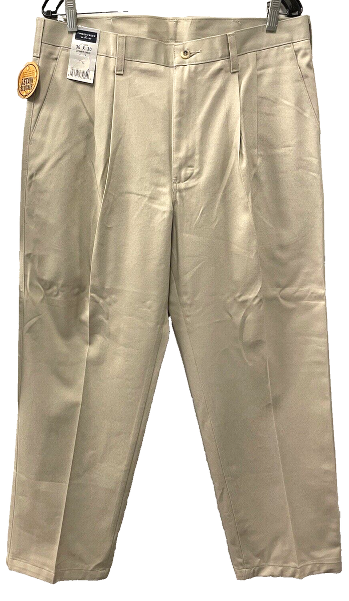 Pleated Front Wrangler No Iron Ultimate Khaki Straight Fit Lee