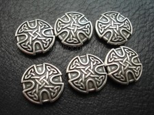 Set of 6 WESTERN HORSE SADDLE TACK 1" ANTIQUE CELTIC CROSS CONCHOS screw back